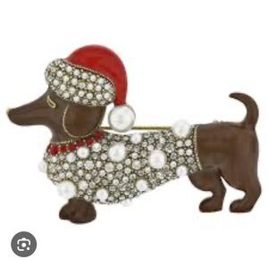 Heidi Daus Holiday Dachshund Brooch